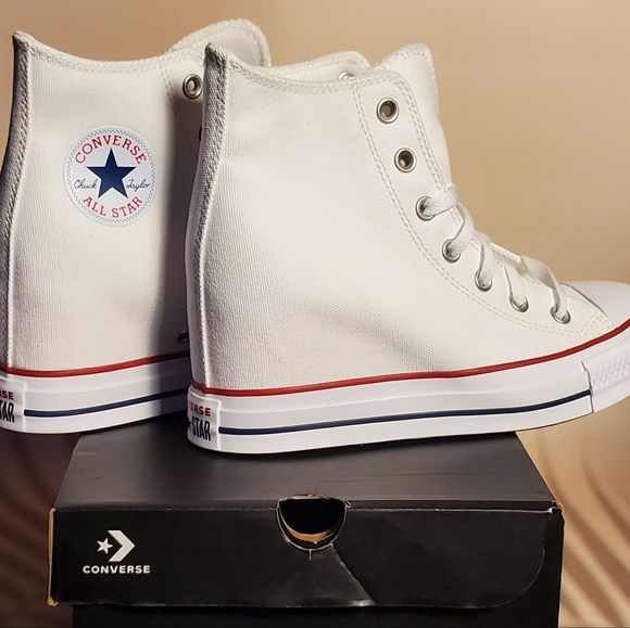 Converse All-Star White Wedge High-Tops - Picture 3 of 4